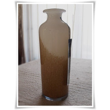 Kremowy wazon szklany kolorowy z artystycznego szkła butelka H-30 cm - 4