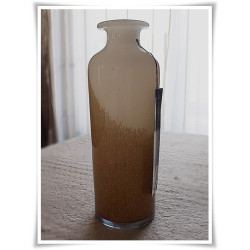 Kremowy wazon szklany kolorowy z artystycznego szkła butelka H-30 cm - 4