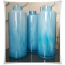 Błękitny wazon szklany kolorowy z artystycznego szkła butelka H-36 cm - 4