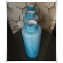 Błękitny wazon szklany kolorowy z artystycznego szkła butelka H-36 cm - 6