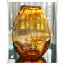 Owalny bursztynowy wazon szklany kolorowy z artystycznego szkła H-30 cm - 3