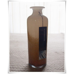 Kremowy wazon szklany kolorowy z artystycznego szkła butelka H-30 cm - 3