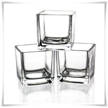 Kaja Glass|Wazon szklany kwadratowy 6x6 cm / grube szkło