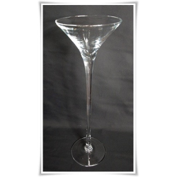 Wazon szklany na wysokiej nóżce martini H-50 cm D-17 cm - 3