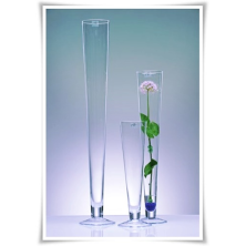 Kaja Glass|Wazon szklany pokal, stożek H-70 cm D-11 cm
