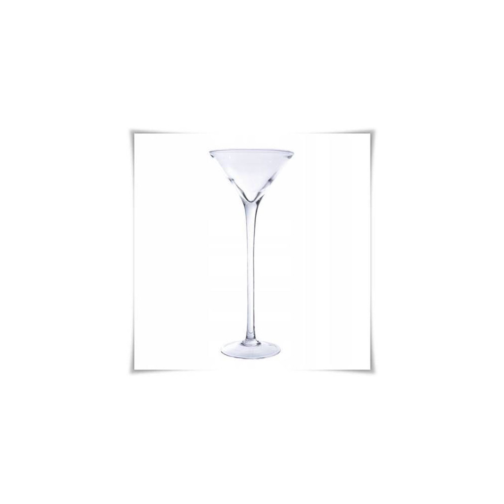 Wazon szklany na wysokiej nóżce martini H-50 cm D-17 cm - 2