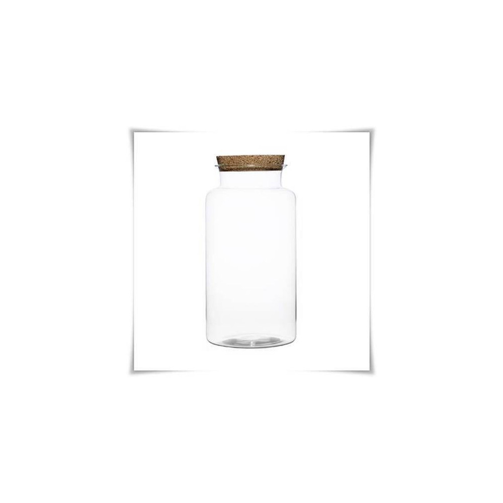 Kaja Glass|Las w słoiku, szklany słoik z korkiem RW-332B H-35 cm D-19 cm