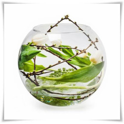 Kaja Glass|Wazon szklana kula dekoracyjna D-20 cm H-17 cm