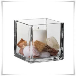 Wazon szklany kwadratowy 13x13 cm / grube szkło - 6