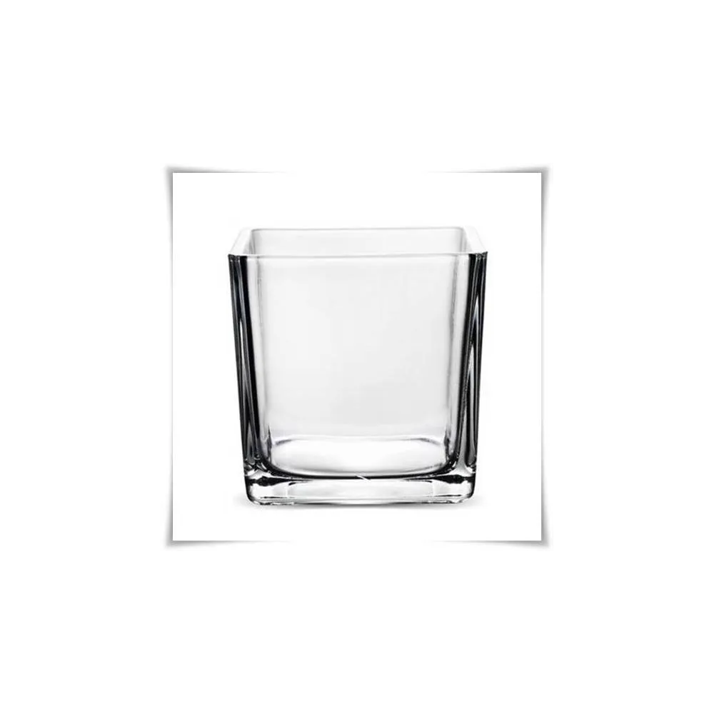 Wazon szklany kwadratowy 14x14 cm / grube szkło - 2