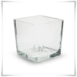 Wazon szklany kwadratowy 14x14 cm / grube szkło - 3