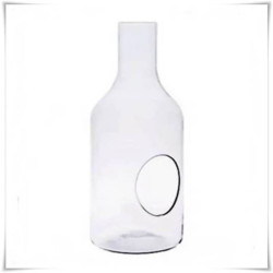 Szklany słoik ozdobny, butelka z otworem bocznym H-40 cm - 2