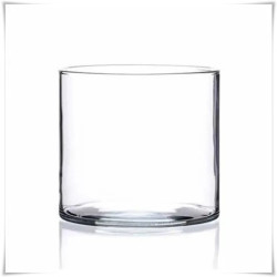 Kaja Glass|Pojemnik szklany cylinder H-10 cm D-10 cm z pokrywka drewnianą