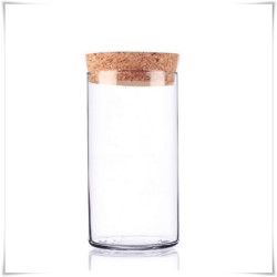 Kaja Glass|Pojemnik szklany cylinder H-20 cm D-10 cm z korkiem