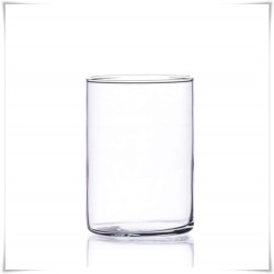 Kaja Glass|Pojemnik szklany cylinder H-15 cm D-10 cm z pokrywką metalową