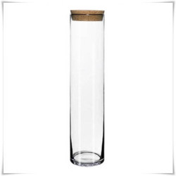 Kaja Glass|Pojemnik szklany cylinder H-50 cm D-10 cm z korkiem