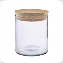 Tuba szklana z korkiem H-20 cm D-15 cm / szkło ekologiczne