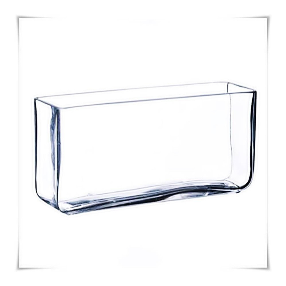 Kaja Glass|Wazon szklany prostokąt, rynienka, korytko H-15 cm 30x10 cm