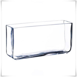 Kaja Glass|Wazon szklany prostokąt, rynienka, korytko H-15 cm 30x10 cm