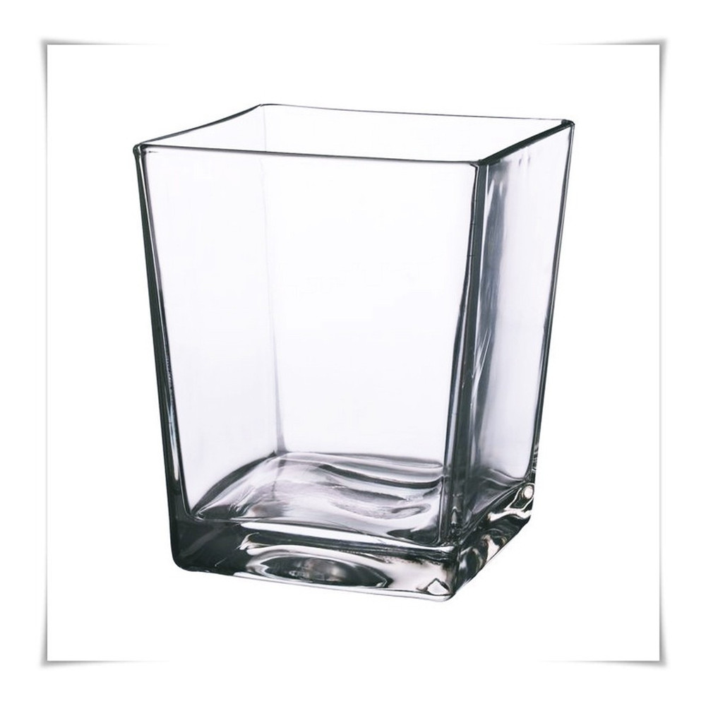 Wazon szklany prostokątny H-17 cm 14x14 cm / grube szkło - 2