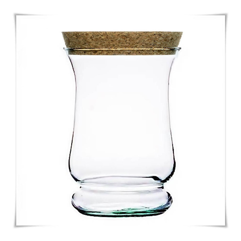 Kaja Glass|Flakon szklany, pojemnik z korkiem  Atena 256 H-20 cm / szkło ekologiczne