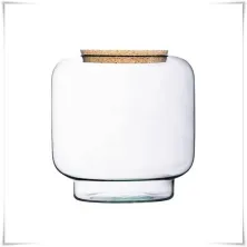 Słój szklany dekoracyjny W-719B H-17 cm  z korkiem/ szkło ekologiczne – Kaja-Glass