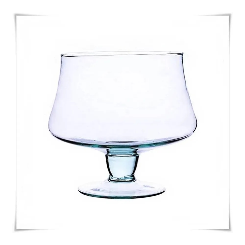 Salaterka szklana na nóżce KK-4 H-15,5 cm D-16 cm / szkło ekologiczne - 2