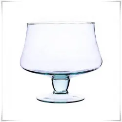 Salaterka szklana na nóżce KK-4 H-15,5 cm D-16 cm / szkło ekologiczne - 2