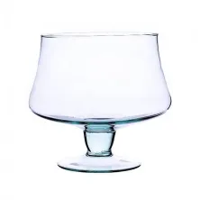 Salaterka szklana na nóżce KK-4 H-15,5 cm D-16 cm / szkło ekologiczne - 9