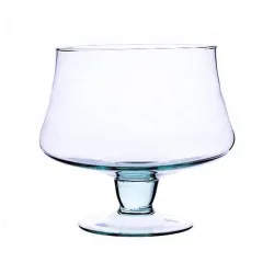 Salaterka szklana na nóżce KK-4 H-15,5 cm D-16 cm / szkło ekologiczne - 9