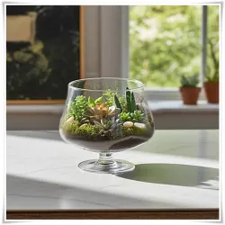 Salaterka szklana na nóżce KK-4 H-15,5 cm D-16 cm / szkło ekologiczne - 5