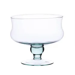 Salaterka szklana na nóżce P-1 H-15,5 cm D-18 cm / szkło ekologiczne - 2