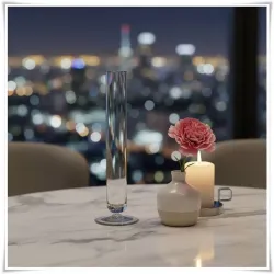 Szklany wazon na stapce W-121 H-27 cm / szkło ekologiczne - 3