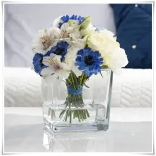 Wazon szklany kwadratowy 12x12 cm / grube szkło - 4