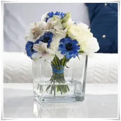 Wazon szklany kwadratowy 12x12 cm / grube szkło - 4