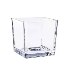 Wazon szklany kwadratowy 12x12 cm / grube szkło