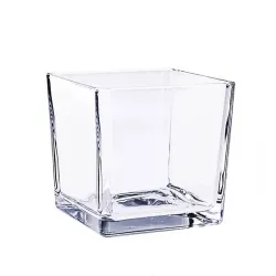 Wazon szklany kwadratowy 12x12 cm / grube szkło