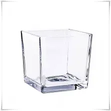 Wazon szklany kwadratowy 12x12 cm / grube szkło – Kaja-Glass