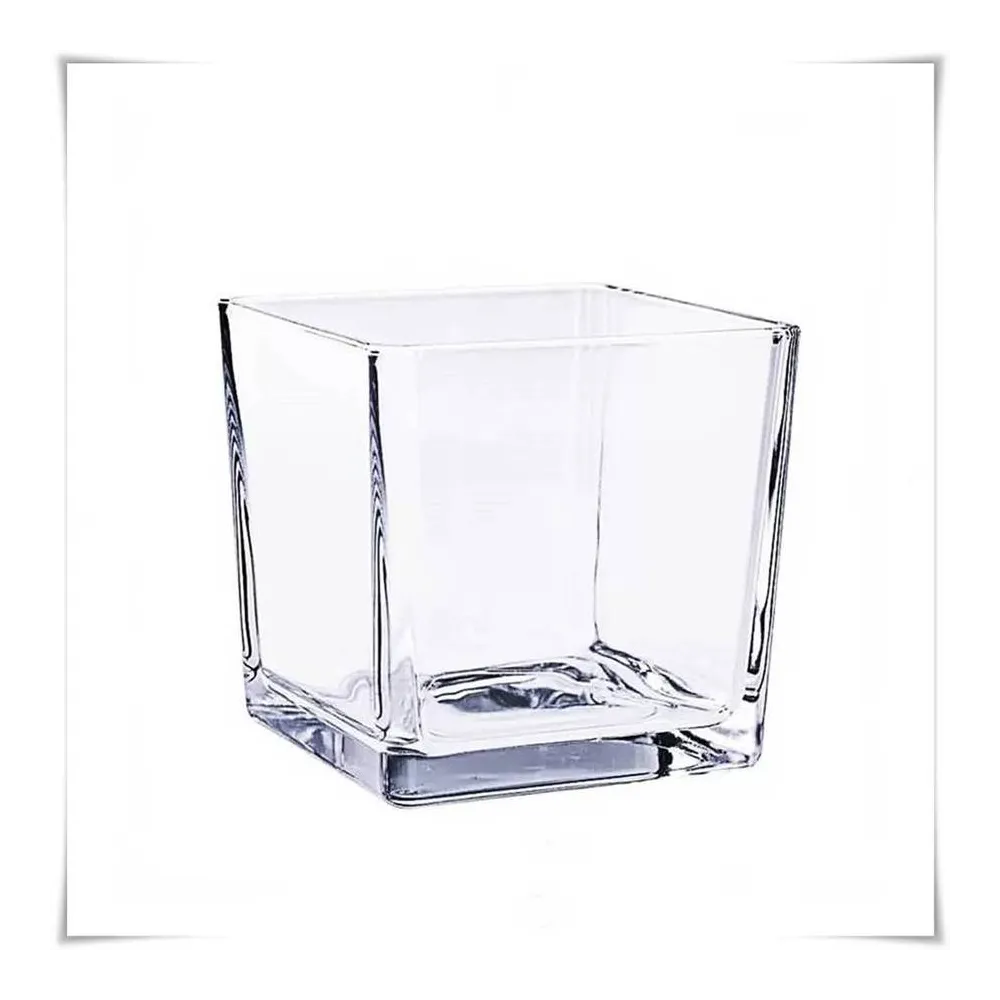 Wazon szklany kwadratowy 12x12 cm / grube szkło