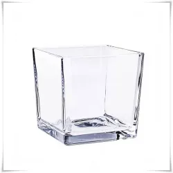 Wazon szklany kwadratowy 12x12 cm / grube szkło
