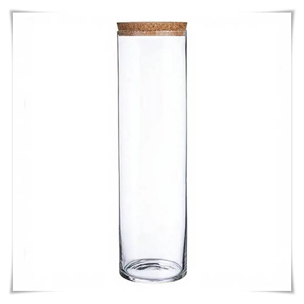 Pojemnik szklany cylinder H-60 cm D-15 cm z korkiem - 2