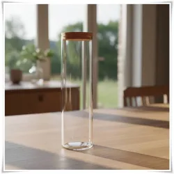 Pojemnik szklany cylinder H-40 cm D-10 cm z korkiem - 1