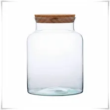 Słój szklany z korkiem W-332 H-25 cm D-19 cm / szkło ekologiczne – Kaja-Glass
