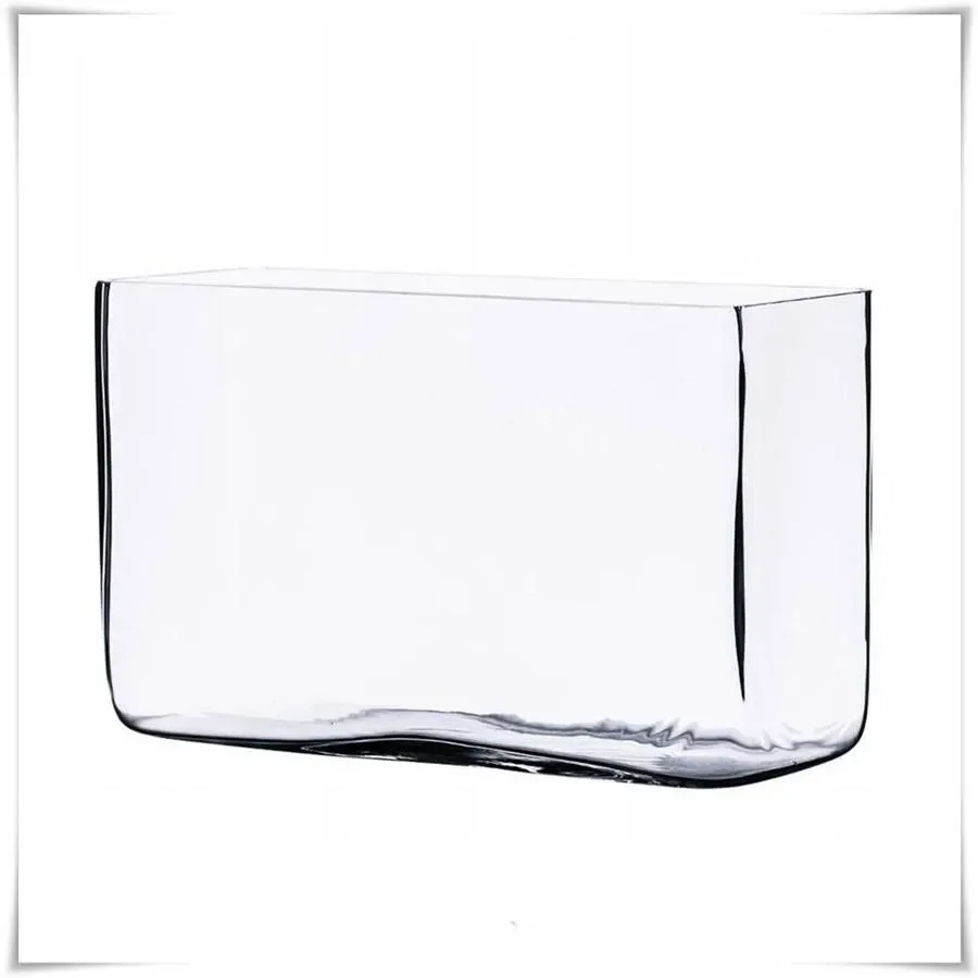 Wazon szklany prostokąt, rynienka, korytko H-20 cm 30x10 cm - 2