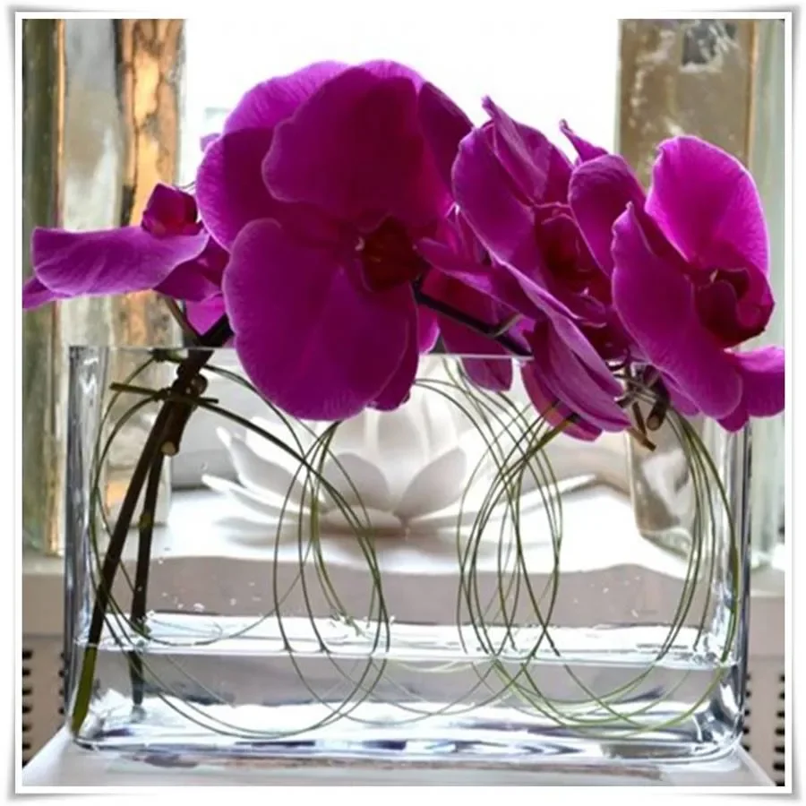 Wazon szklany prostokąt, rynienka, korytko H-20 cm 30x10 cm - 4