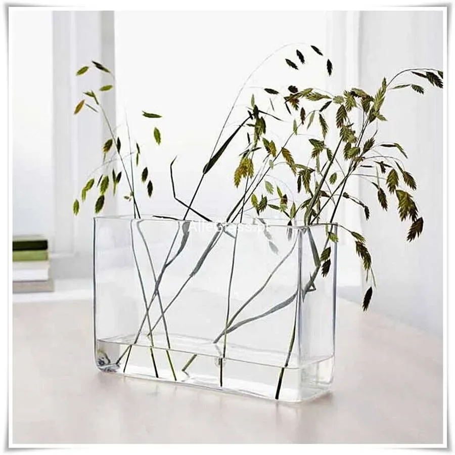 Wazon szklany prostokąt, rynienka, korytko H-20 cm 30x10 cm - 1