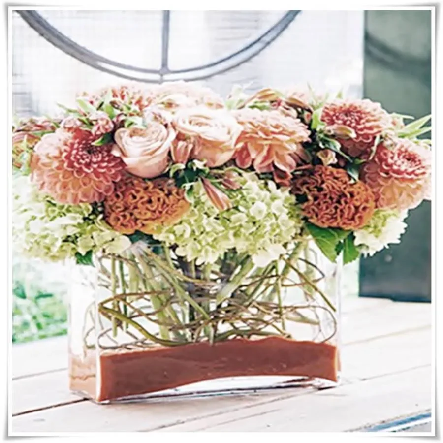 Wazon szklany prostokąt, rynienka, korytko H-20 cm 30x10 cm - 3