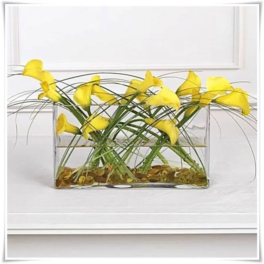 Wazon szklany prostokąt, rynienka, korytko H-20 cm 30x10 cm - 5