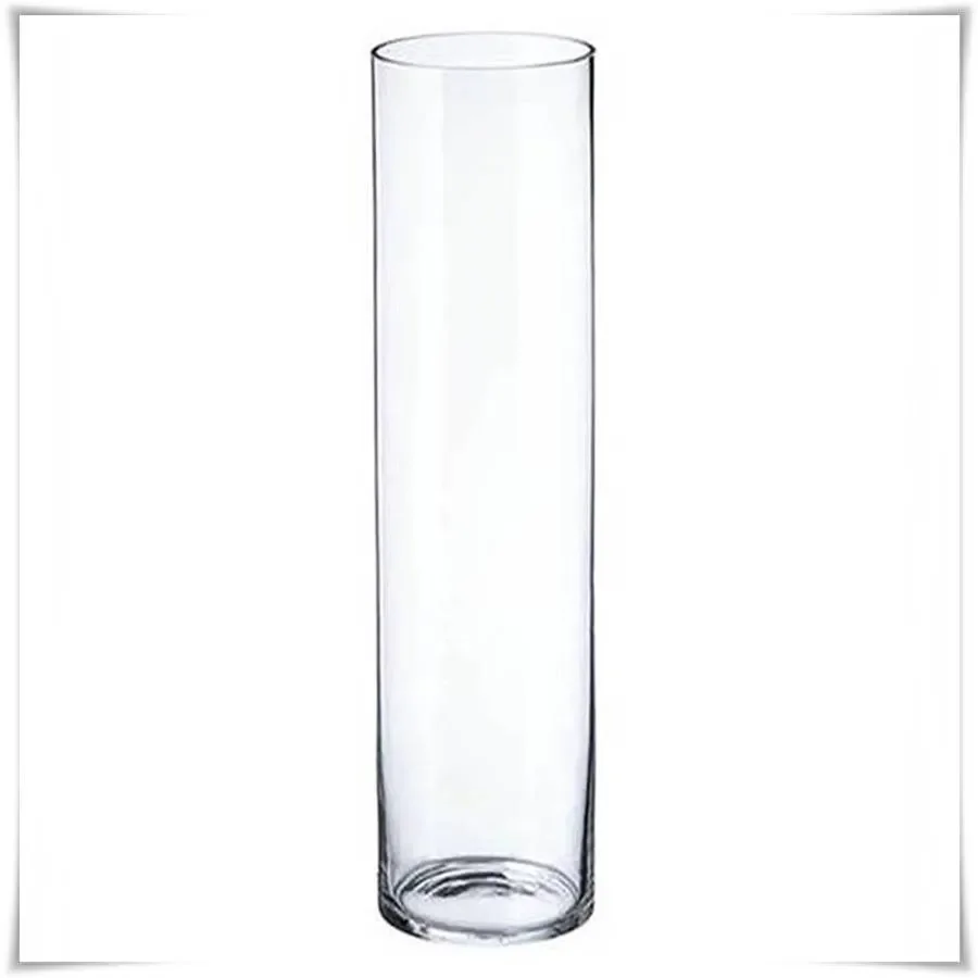 Wysoki wazon szklany cylinder H-80 cm D-16,5 cm szlifowany - 2