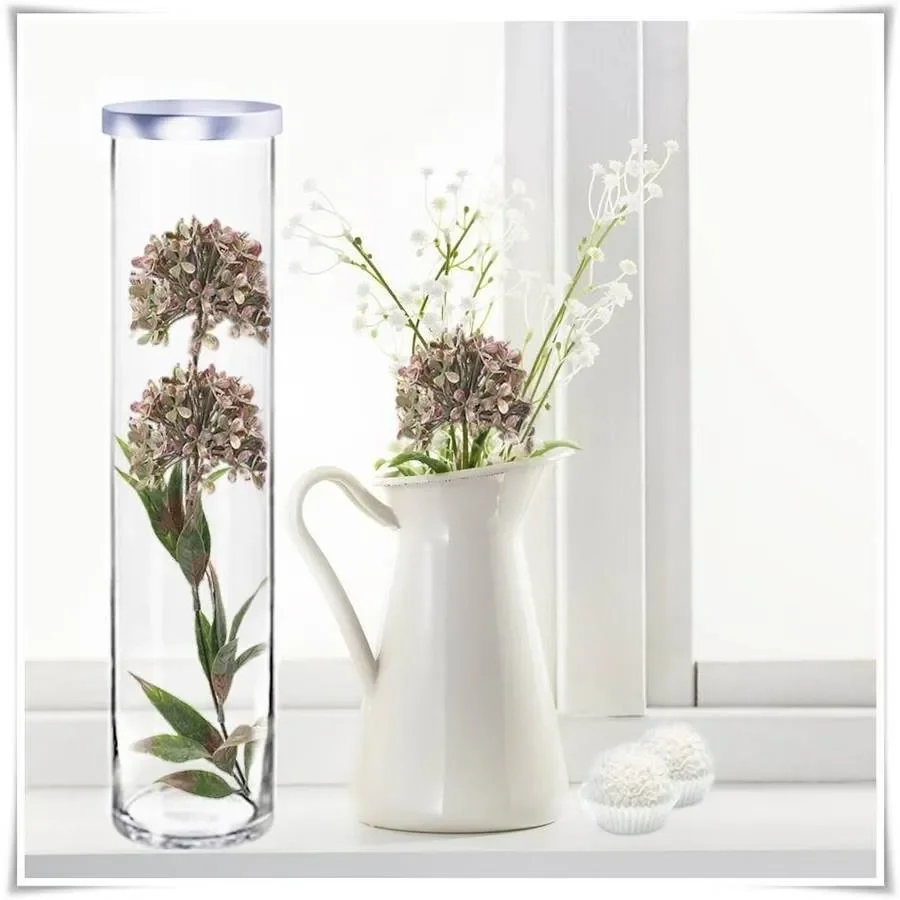 Pojemnik szklany cylinder H-50 cm D-10 cm z pokrywką metalową - 5